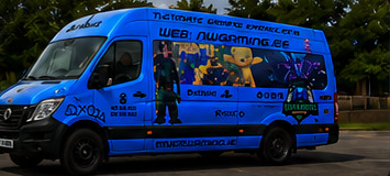 Blue gaming van