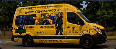 Yellow gaming van